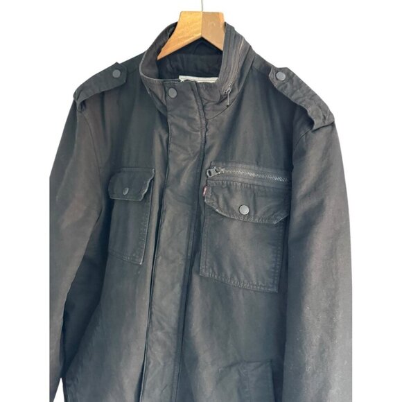 Levi’s Men’s Sz XL Black Midweight Military Field Utility Jacket Quilted Lining - Picture 3 of 15